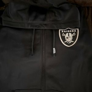 Black zipper up jacket with hoodie / NFL/ Nike/Raiders
